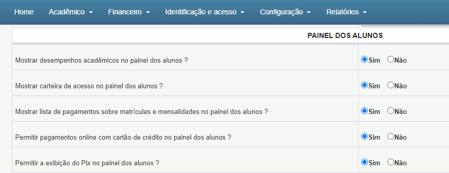 Aluno acessa carteira de identificação no painel do aluno