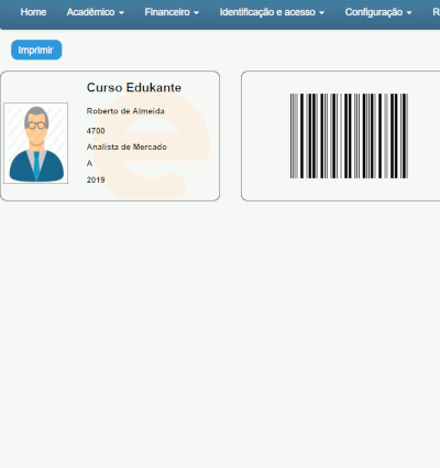 Software para gerar carteiras de identificação personalizadas dos alunos
