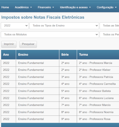 Sofware para geração de notas fiscais eletrônicas de serviços de escolas e cursos