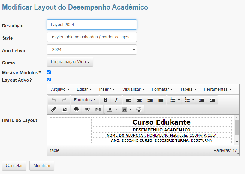 Software personaliza layout do boletim desempenho acadêmico